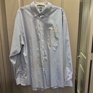 Devon & Jones Long Sleeve Blue/White Striped Shirt NWOT